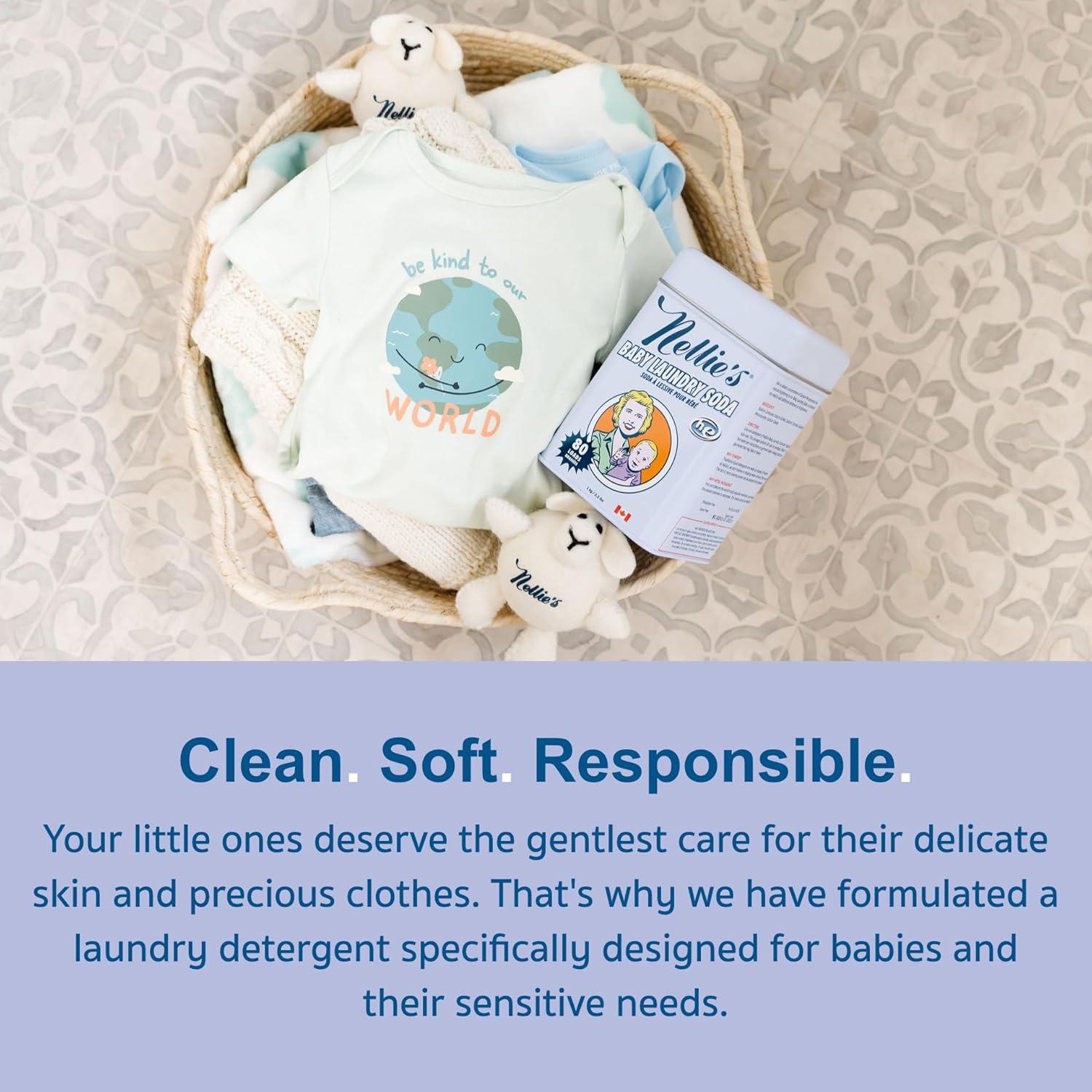image:imageNellies Baby Powder Laundry Pouch Safe for Infants Sensitive Skin NonToxic 16 Pound80 Load Reusable Tin