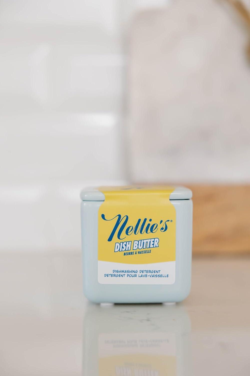 image:imageNellies Dish Butter ZeroWaste Alternative to Liquid Dish Soap with Reusable Ceramic Container Blue Light Lemongrass Scent PlasticFree Dishwashing Made in CanadaBlue