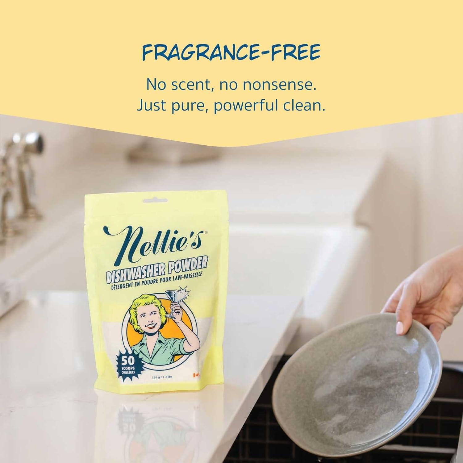 image:imageNellies Dishwasher Powder 50 Load PlantBased Dishwasher Detergent Septic Safe FragranceFree Easily Penetrates Grease amp Food Particles PhosphateFree Made in Canada256 Ounce Pack of 1
