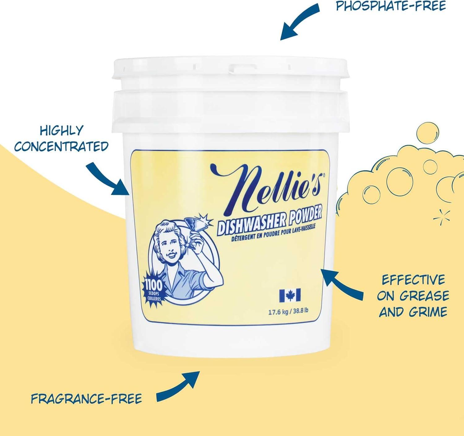 image:imageNellies Dishwasher Powder 50 Load PlantBased Dishwasher Detergent Septic Safe FragranceFree Easily Penetrates Grease amp Food Particles PhosphateFree Made in Canada6208 Ounce Pack of 1