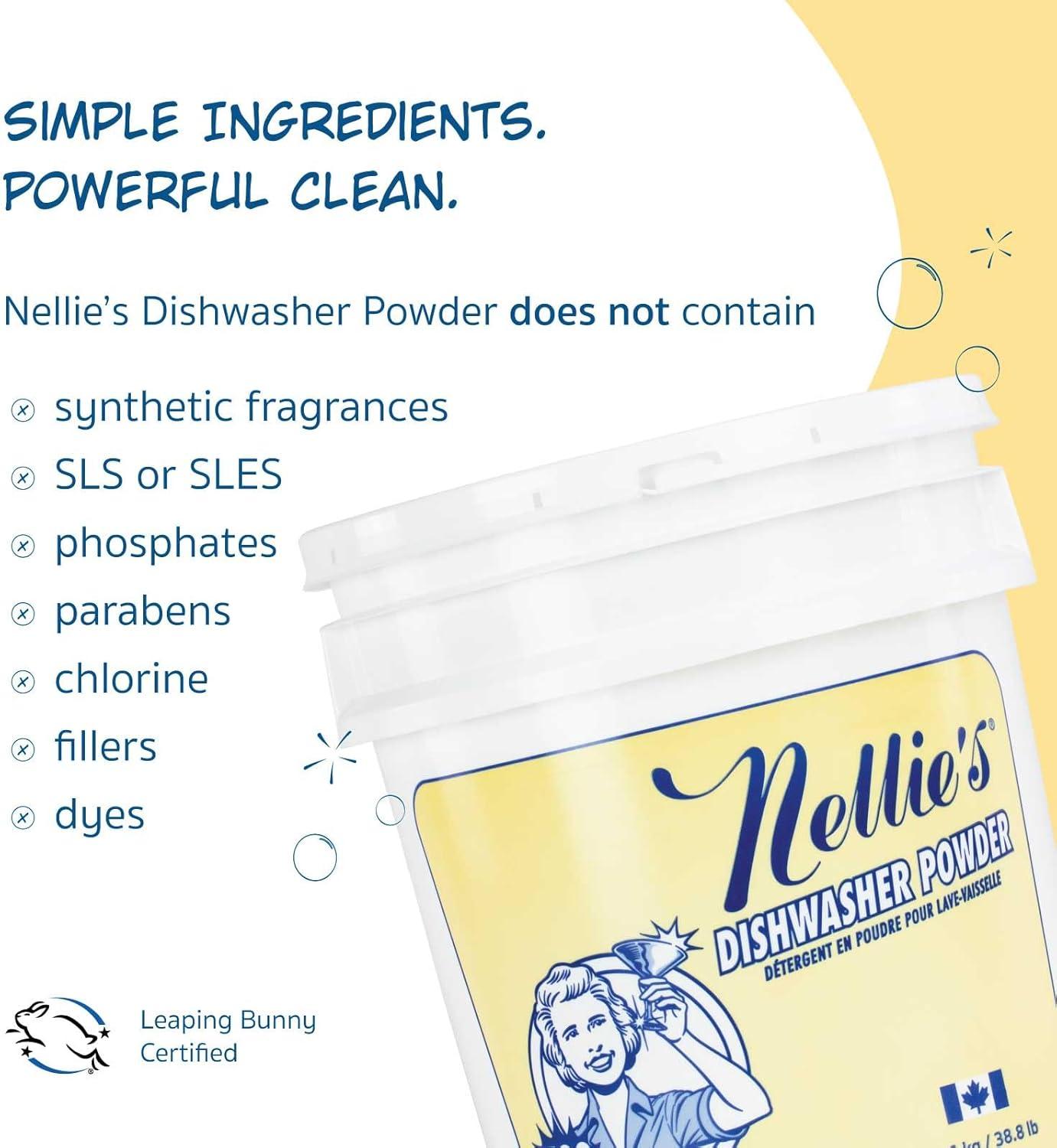 image:imageNellies Dishwasher Powder 50 Load PlantBased Dishwasher Detergent Septic Safe FragranceFree Easily Penetrates Grease amp Food Particles PhosphateFree Made in Canada6208 Ounce Pack of 1