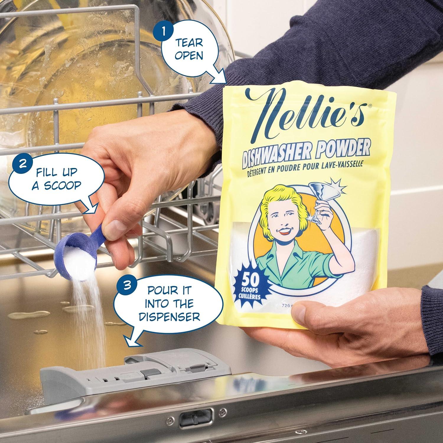 image:imageNellies Dishwasher Powder 50 Load PlantBased Dishwasher Detergent Septic Safe FragranceFree Easily Penetrates Grease amp Food Particles PhosphateFree Made in Canada256 Ounce Pack of 1