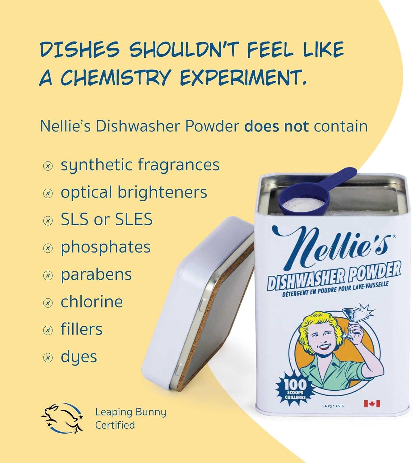 image:imageNellies Dishwasher Powder 50 Load PlantBased Dishwasher Detergent Septic Safe FragranceFree Easily Penetrates Grease amp Food Particles PhosphateFree Made in Canada5648 Ounce Pack of 1