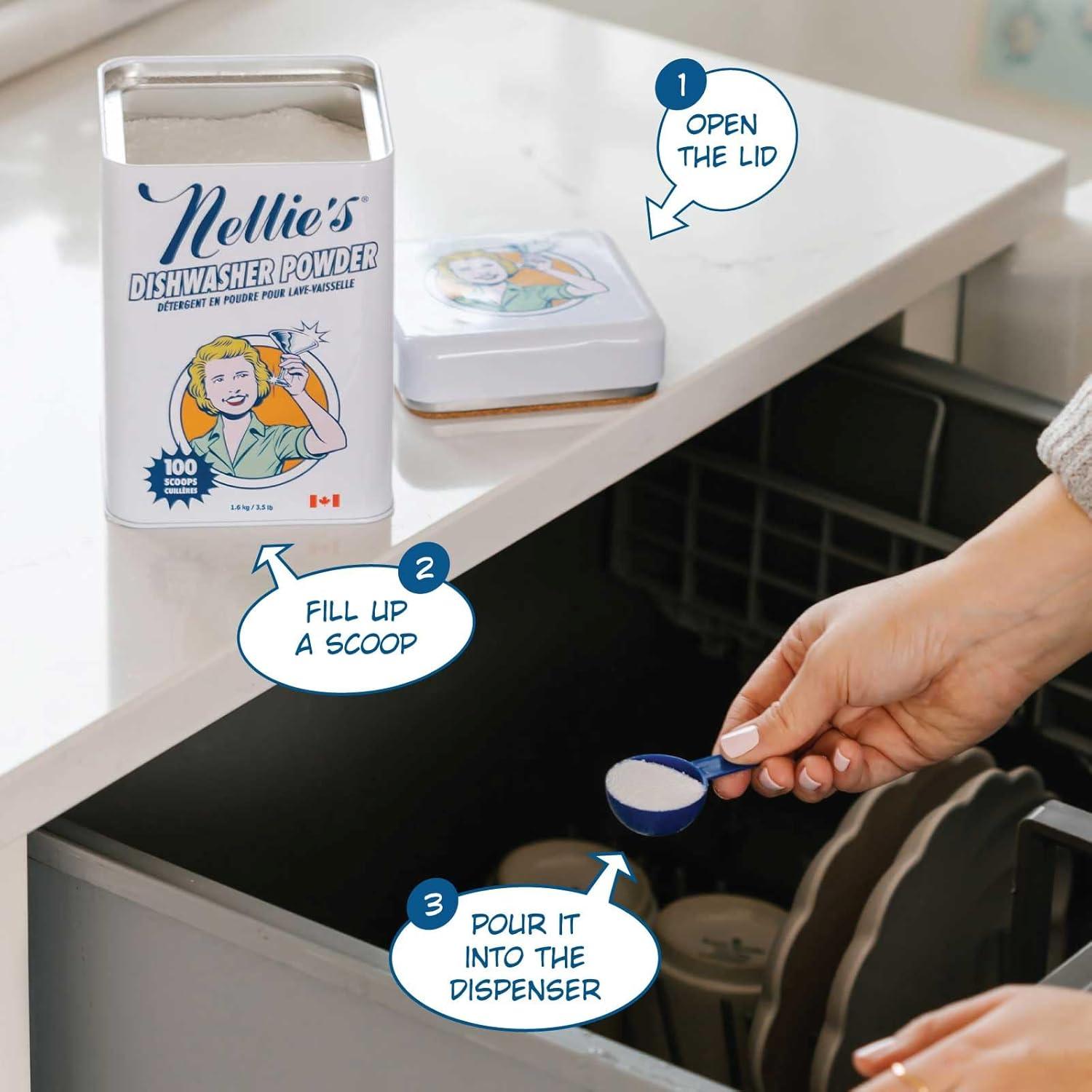 image:imageNellies Dishwasher Powder 50 Load PlantBased Dishwasher Detergent Septic Safe FragranceFree Easily Penetrates Grease amp Food Particles PhosphateFree Made in Canada5648 Ounce Pack of 1