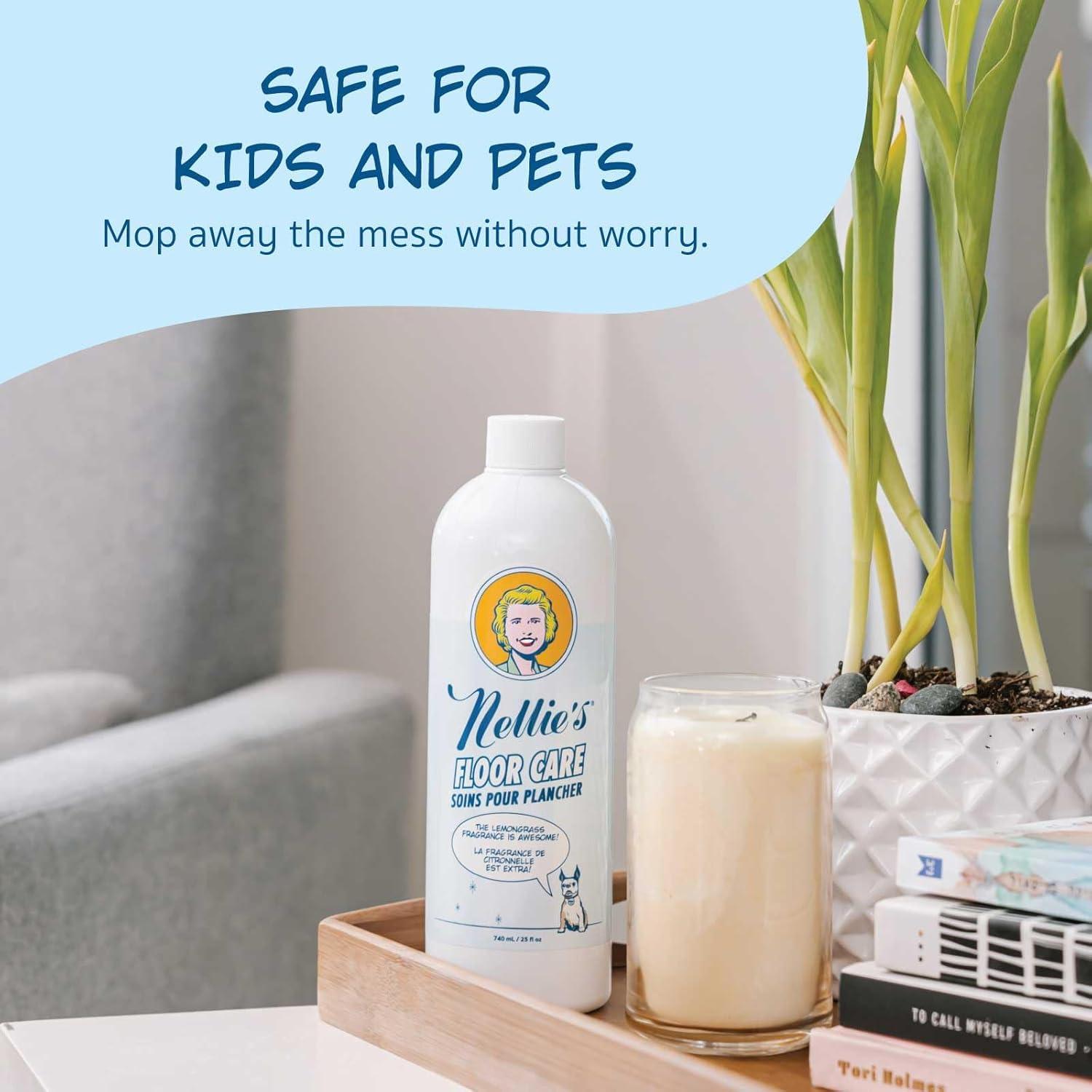 image:imageNellies Floor Care PlantBased Floor Cleaner for Hardwood Tile Ceramic and More Effectively Lifts Dirt and Odors Fresh Lemongrass Scent 25 fl oz Made in Canada25 Fl Oz Pack of 1