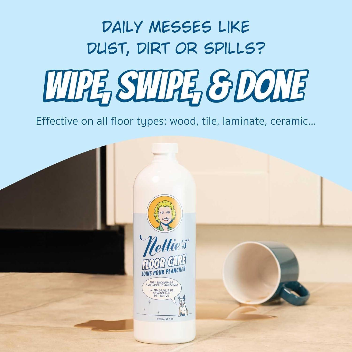 image:imageNellies Floor Care PlantBased Floor Cleaner for Hardwood Tile Ceramic and More Effectively Lifts Dirt and Odors Fresh Lemongrass Scent 25 fl oz Made in Canada25 Fl Oz Pack of 1