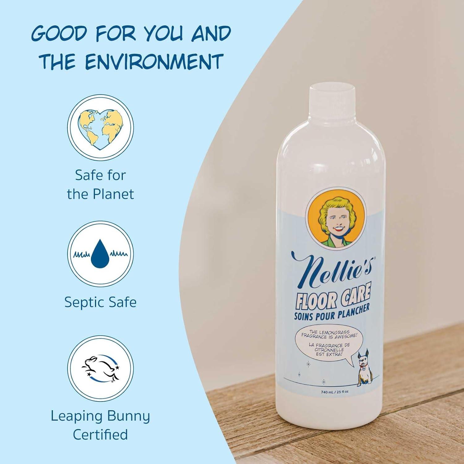 image:imageNellies Floor Care PlantBased Floor Cleaner for Hardwood Tile Ceramic and More Effectively Lifts Dirt and Odors Fresh Lemongrass Scent 25 fl oz Made in Canada25 Fl Oz Pack of 1