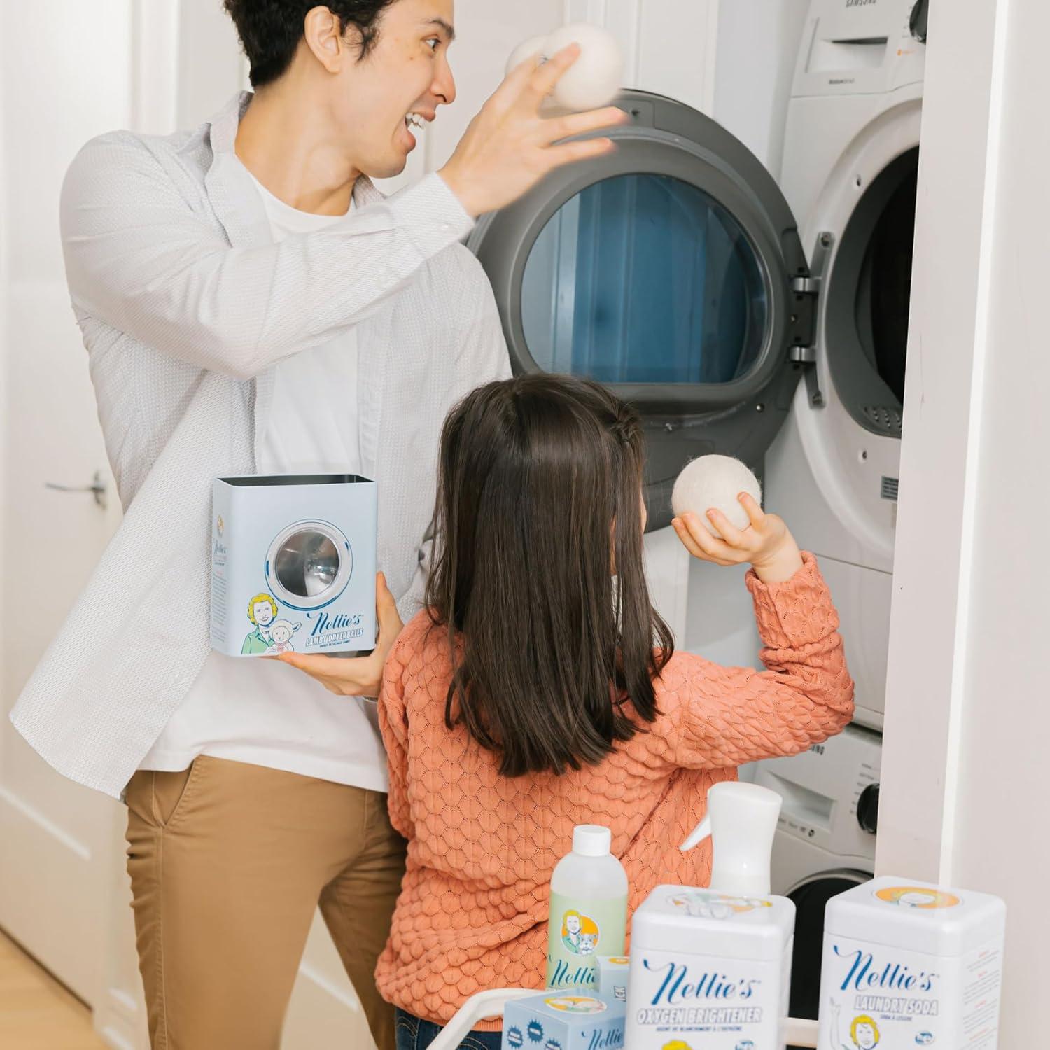 image:imageNellies Lamby Dryerballs 4Pack Reusable Fabric Softener for 500 Loads 100 Pure New Zealand Wool Silent in Your Dryer Reduces Cloth Wrinkles and Saves on Drying Time4 Unscented