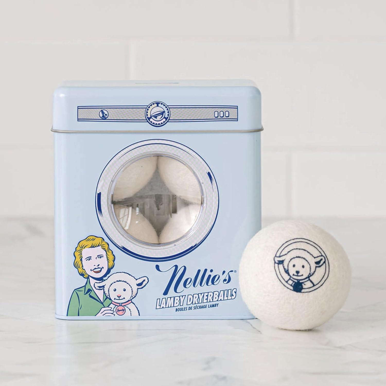 image:imageNellies Lamby Dryerballs 4Pack Reusable Fabric Softener for 500 Loads 100 Pure New Zealand Wool Silent in Your Dryer Reduces Cloth Wrinkles and Saves on Drying Time4 Unscented
