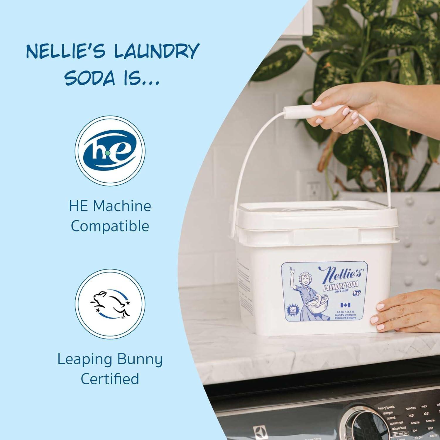 image:imageNellies Laundry Soda Concentrated Laundry Detergent Powder 50 Loads Gentle on Skin and Environment FragranceFree Made in Canada280 Ounce Pack of 1