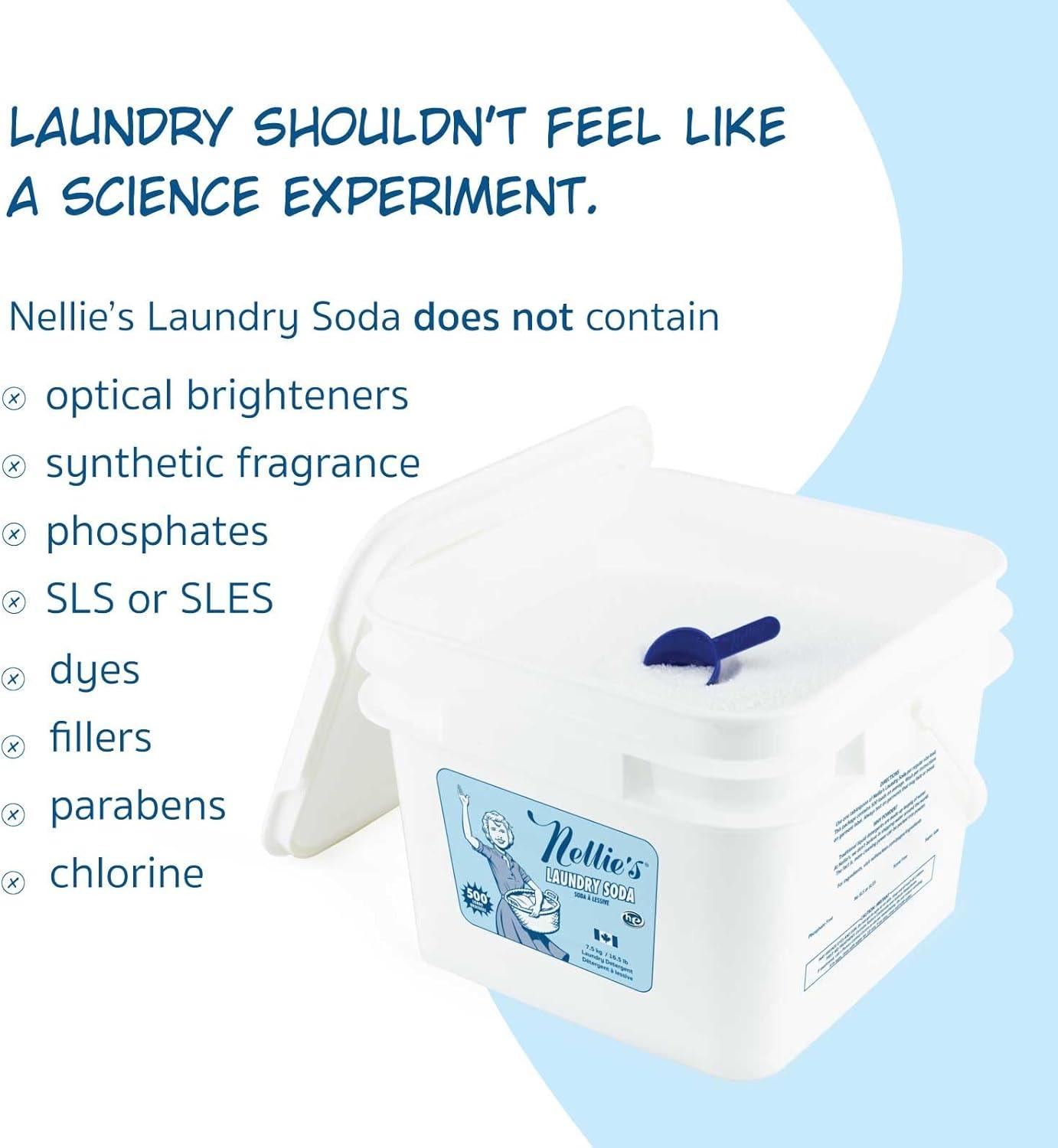 image:imageNellies Laundry Soda Concentrated Laundry Detergent Powder 50 Loads Gentle on Skin and Environment FragranceFree Made in Canada280 Ounce Pack of 1