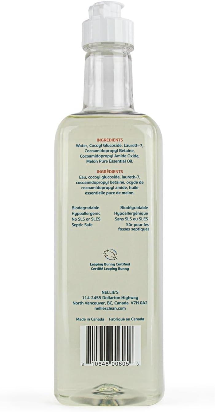 image:imageNellies One Soap Peppermint Scented Gentle MultiPurpose Cleaner for Dishes Surfaces and Hands Hypoallergenic PlantBased ChemicalFree and Soft on Skin 192 oz Made in CanadaMelon