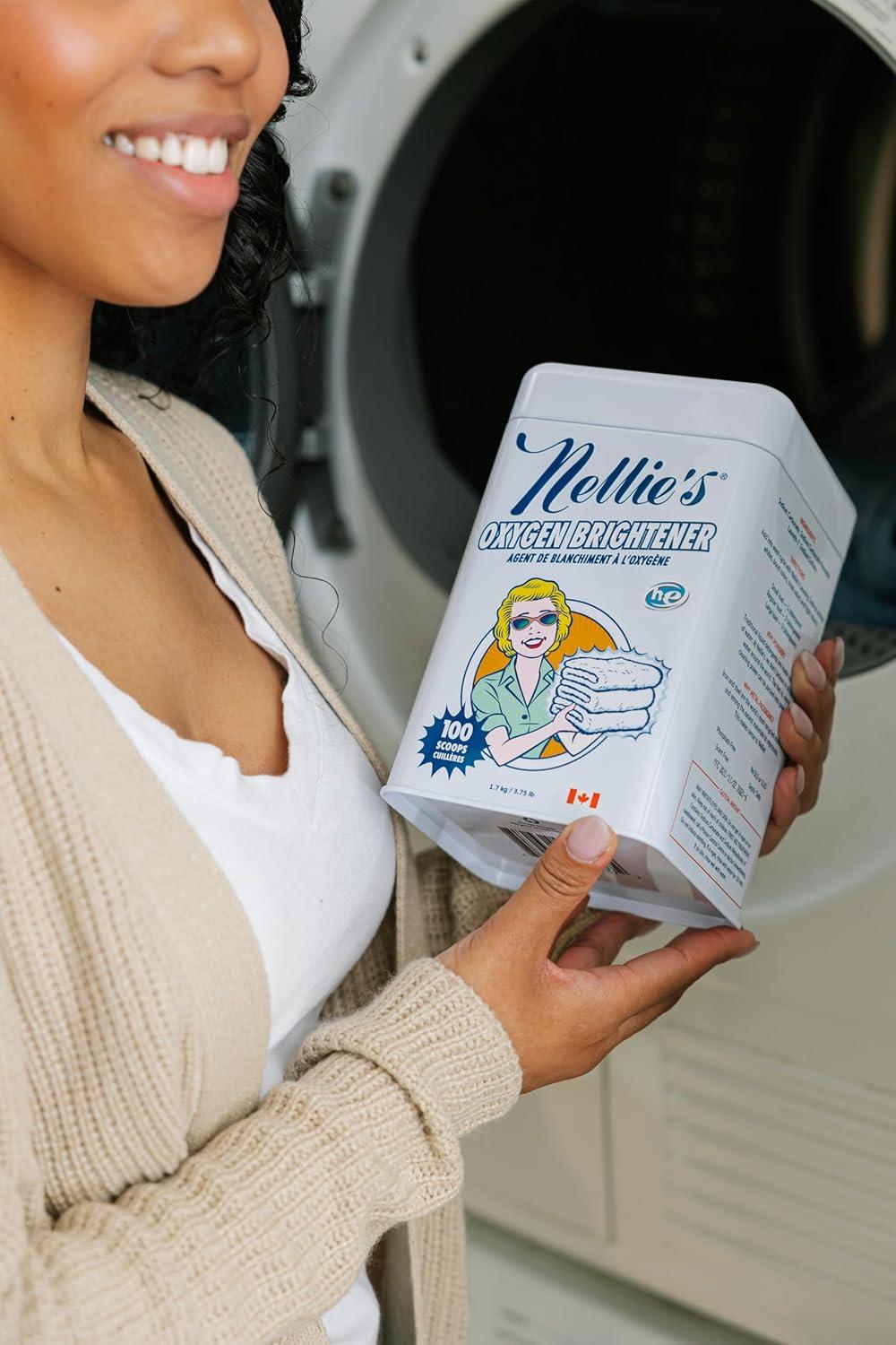image:imageNellies Oxygen Brightener 100 Scoops Planet Friendly Stain Remover Safe Alternative to Bleach SepticSafe Formula Compact Powder Form
