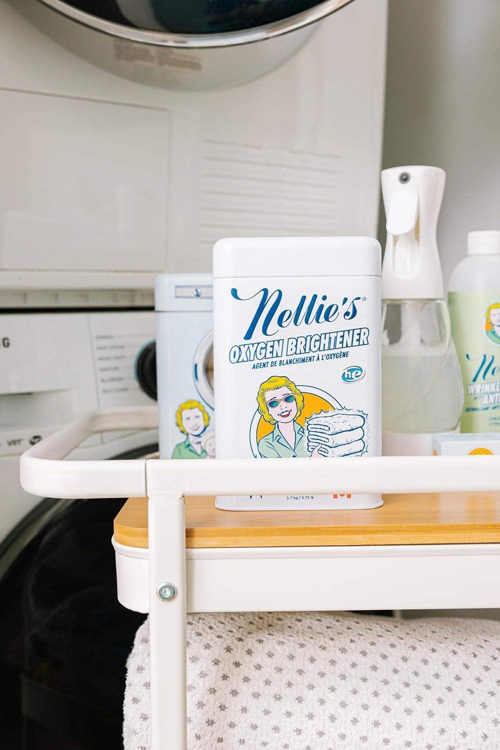 image:imageNellies Oxygen Brightener 100 Scoops Planet Friendly Stain Remover Safe Alternative to Bleach SepticSafe Formula Compact Powder Form