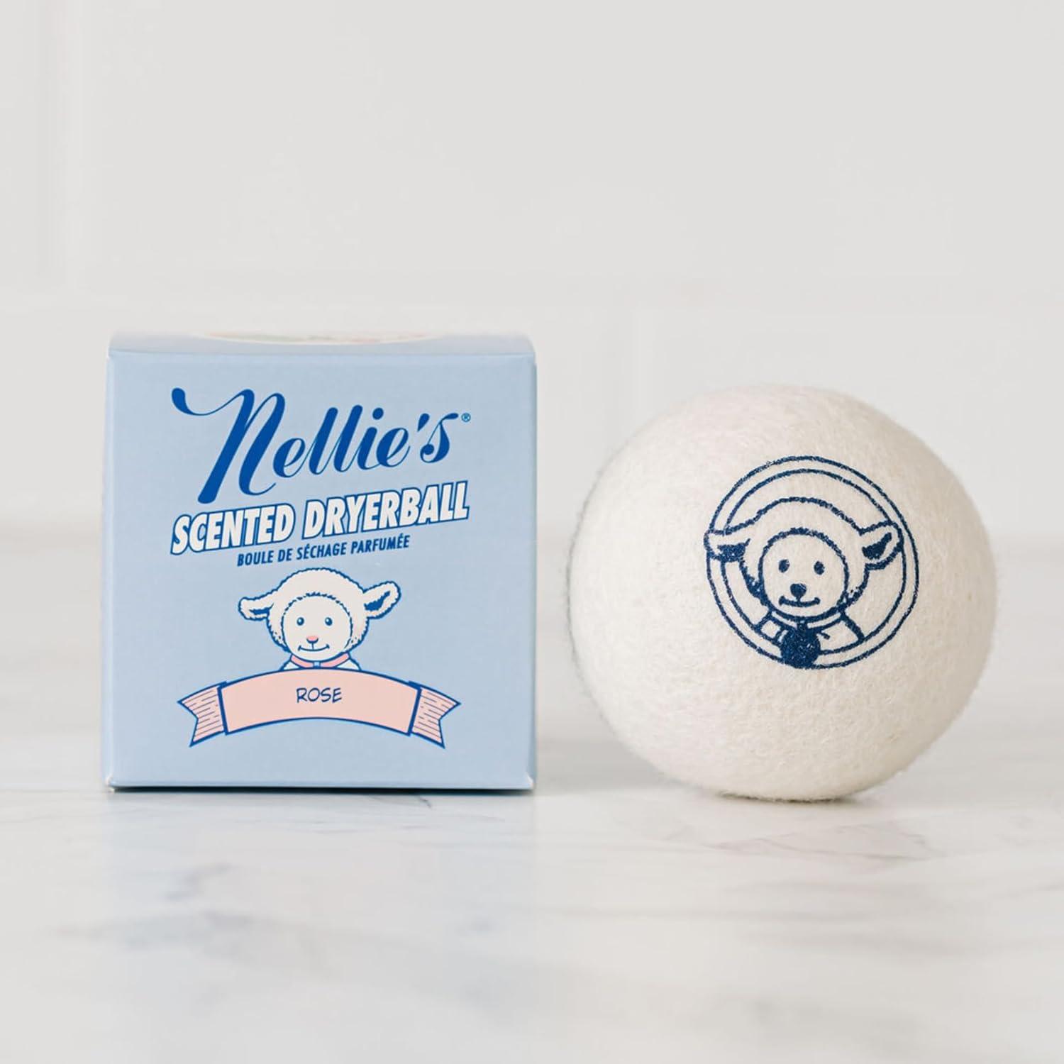 image:imageNellies Scented Wool Dryerball Lemongrass Scented Made with 100 Pure New Zealand Wool and Lasts Approximately 50 Drying Loads Silent in Your DryerRose