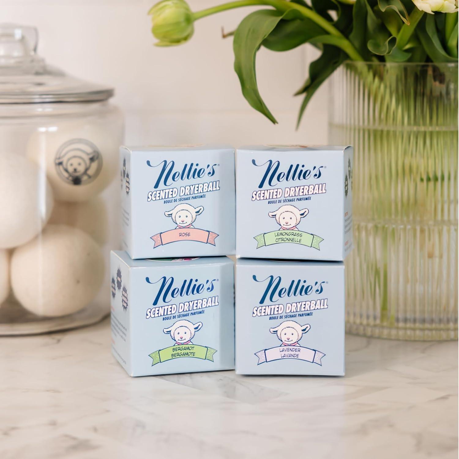 image:imageNellies Scented Wool Dryerball Lemongrass Scented Made with 100 Pure New Zealand Wool and Lasts Approximately 50 Drying Loads Silent in Your DryerRose