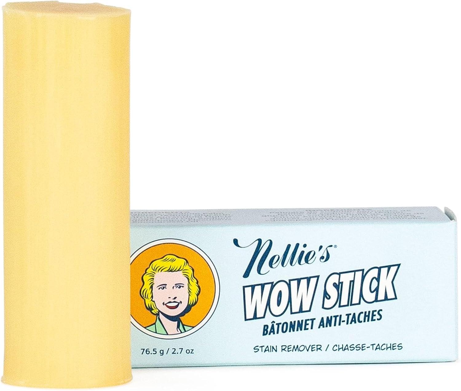 image:imageNellies WOW Stick Stain Remover Bundle Includes 3 Stain Remover Sticks and 15Load Laundry Soda Removes Odors and Stains from Clothing LowResidue Powder Detergent for Standard and HE Machines