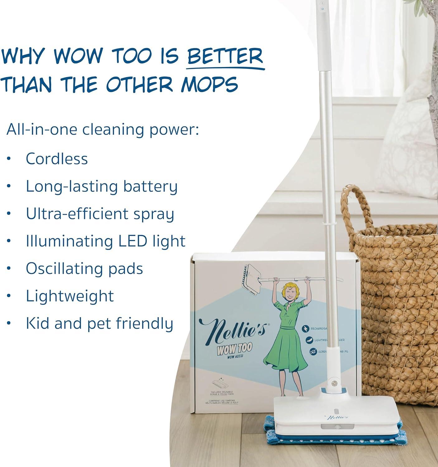 image:imageWow Too Mop Rechargeable Spray Mop with Adjustable Handle amp Builtin Water Tank LED Light for Spotless Cleaning Cordless Battery Powered amp Easy to Use Ideal for All Floor Types