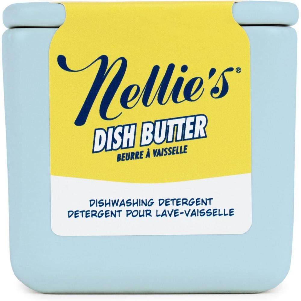 image:imageNellies Dish Butter ZeroWaste Alternative to Liquid Dish Soap with Reusable Ceramic Container Blue Light Lemongrass Scent PlasticFree Dishwashing Made in CanadaBlue