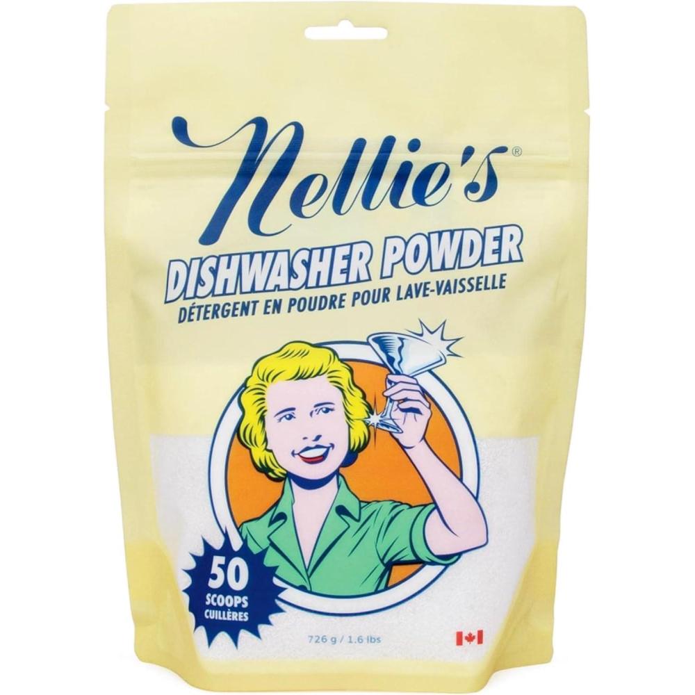 image:imageNellies Dishwasher Powder 50 Load PlantBased Dishwasher Detergent Septic Safe FragranceFree Easily Penetrates Grease amp Food Particles PhosphateFree Made in Canada256 Ounce Pack of 1