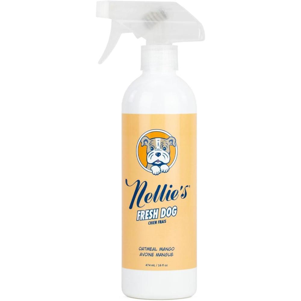 image:imageNellies Fresh Dog  Waterless Dog Shampoo  Oatmeal Mango Scent Enzyme Blend PlantBased No Harsh Ingredients  Ideal for All Breeds Long or Short Hair  Simple Pet Grooming 16 fl oz