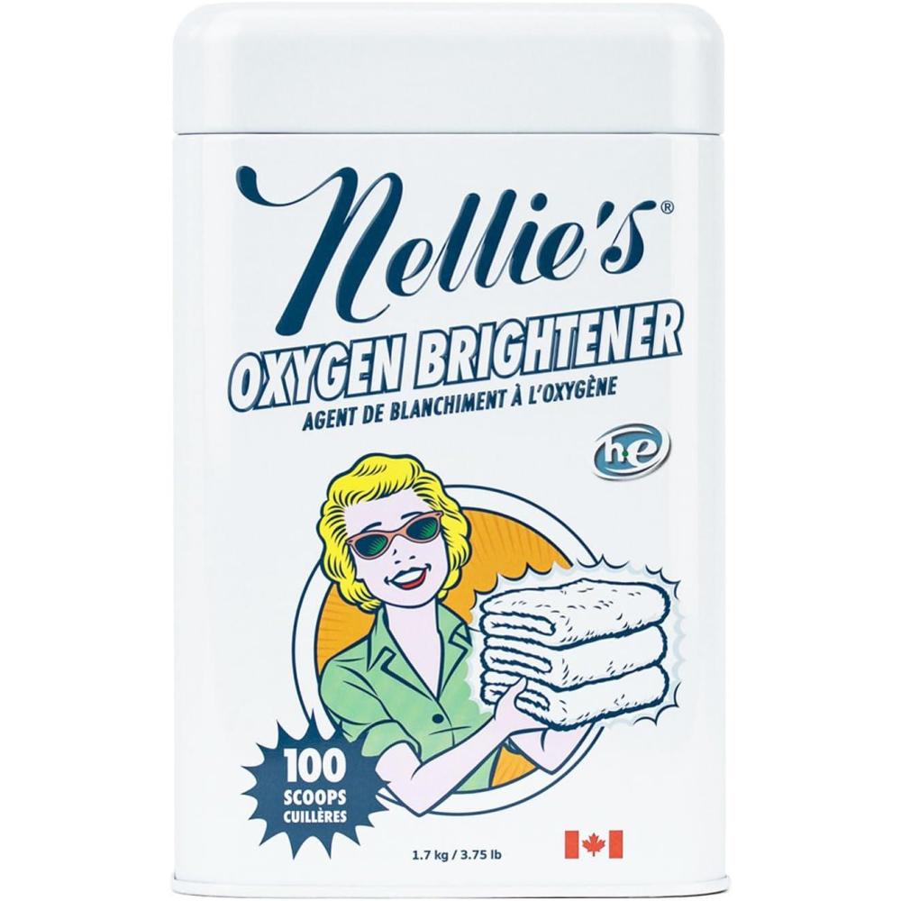 image:imageNellies Oxygen Brightener Powder Stain Remover for Laundry  Brightens Whites Protects Colors  BleachFree SepticSafe 50 Scoops  Made in Canada60 Ounce Pack of 1