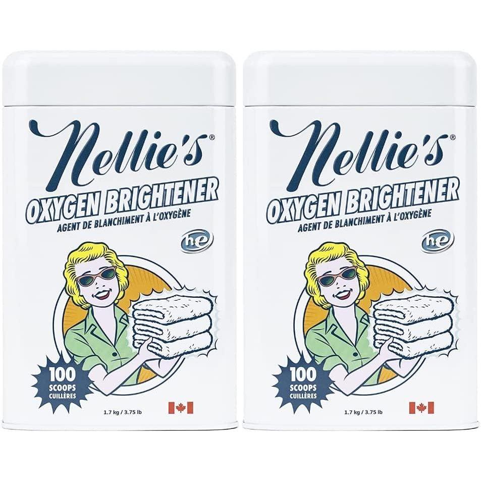 image:imageNellies Oxygen Brightener Powder Stain Remover for Laundry  Brightens Whites Protects Colors  BleachFree SepticSafe 50 Scoops  Made in Canada60 Ounce Pack of 2