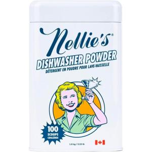 Nellie’s Dishwasher Powder – 50 Load – Plant-Based Dishwasher Detergent – Septic Safe, Fragrance-Free – Easily Penetrates Grease & Food Particles – Phosphate-Free – (Made in Canada)(56.48 Ounce (Pack of 1))