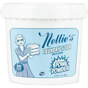 Nellie’s Laundry Soda with POW Powder – 250 Loads – Environmentally Conscious Laundry Detergent with Stain-Fighting Active Enzymes – High-Efficiency, Gentle on Skin and Environment – (Made in Canada)(Unscented)