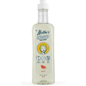 Nellie’s One Soap – Peppermint Scented – Gentle Multi-Purpose Cleaner for Dishes, Surfaces, and Hands – Hypoallergenic, Plant-Based, Chemical-Free, and Soft on Skin – 19.2 oz – (Made in Canada)(Melon)