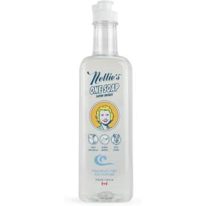 Nellie’s One Soap – Peppermint Scented – Gentle Multi-Purpose Cleaner for Dishes, Surfaces, and Hands – Hypoallergenic, Plant-Based, Chemical-Free, and Soft on Skin – 19.2 oz – (Made in Canada)(Fragrance Free)