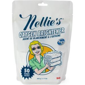 Nellie’s Oxygen Brightener –Powder Stain Remover for Laundry – Brightens Whites, Protects Colors – Bleach-Free, Septic-Safe (50 Scoops) – Made in Canada(28.32 Ounce (Pack of 1))