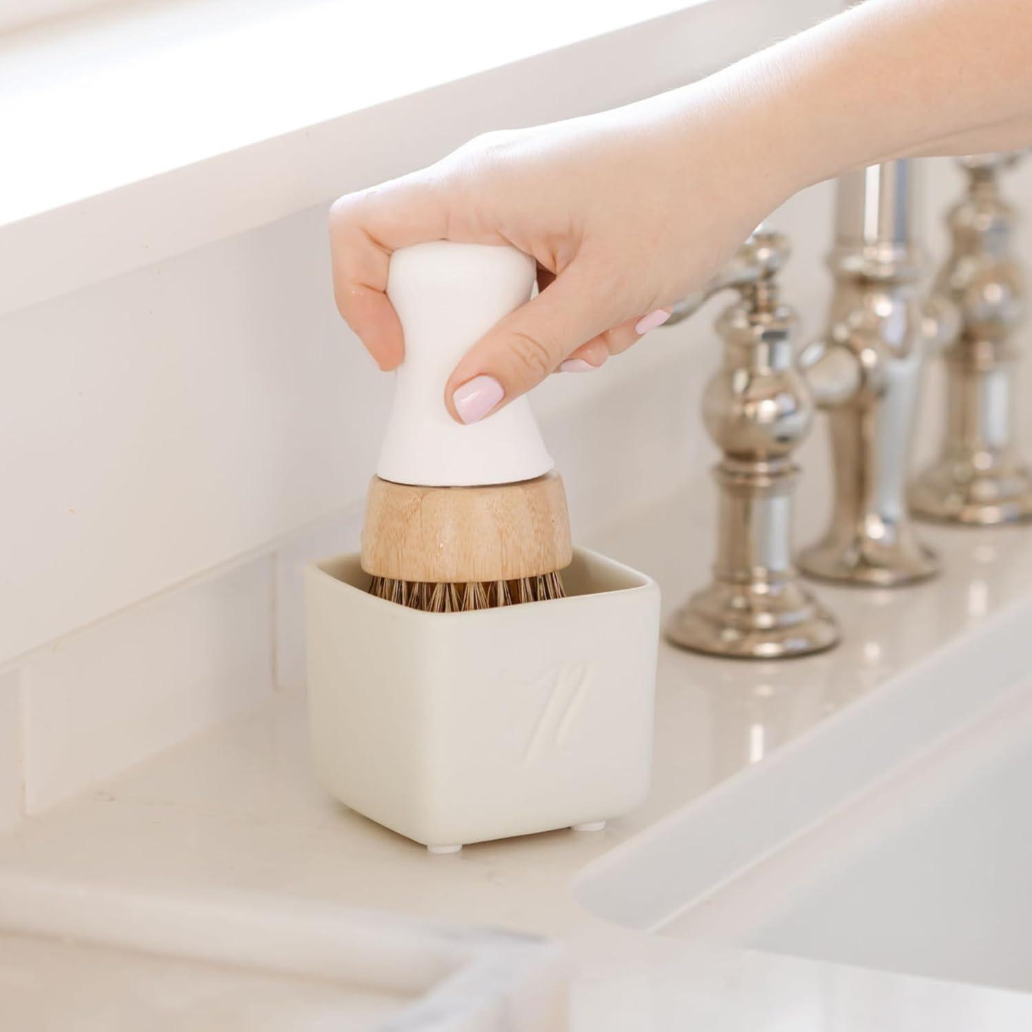 image:imageNellies Dish Butter ZeroWaste Alternative to Liquid Dish Soap with Reusable Ceramic Container White Light Lemongrass Scent PlasticFree Dishwashing Made in CanadaWhite