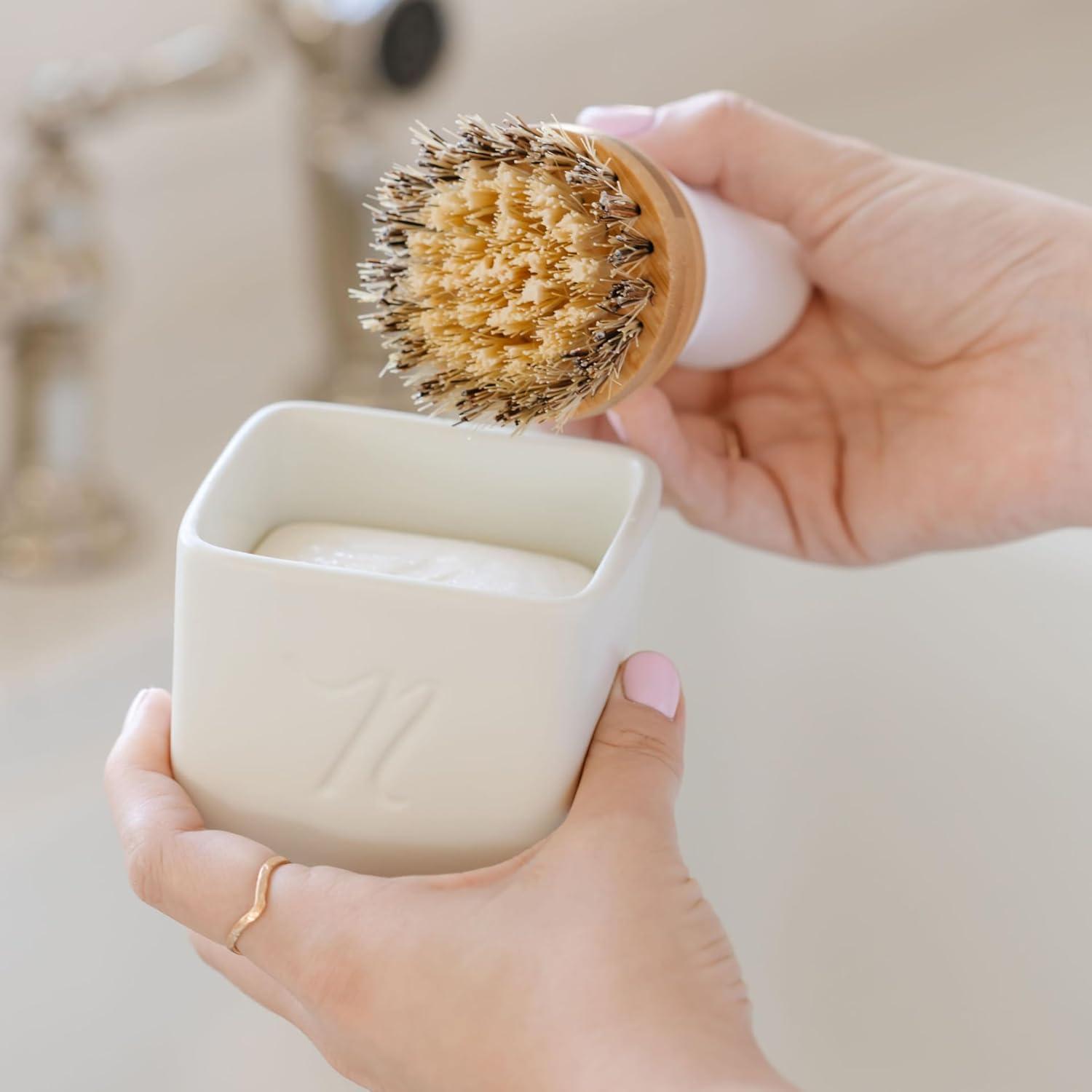 image:imageNellies Dish Butter ZeroWaste Alternative to Liquid Dish Soap with Reusable Ceramic Container White Light Lemongrass Scent PlasticFree Dishwashing Made in CanadaWhite