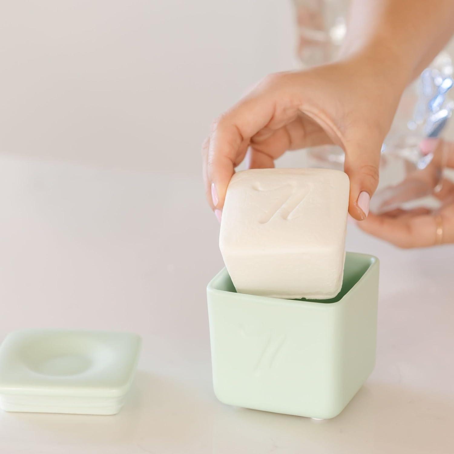 image:imageNellies Dish Butter ZeroWaste Alternative to Liquid Dish Soap with Reusable Ceramic Container White Light Lemongrass Scent PlasticFree Dishwashing Made in CanadaGreen