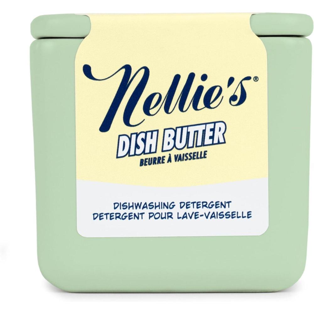 image:imageNellies Dish Butter ZeroWaste Alternative to Liquid Dish Soap with Reusable Ceramic Container White Light Lemongrass Scent PlasticFree Dishwashing Made in CanadaGreen