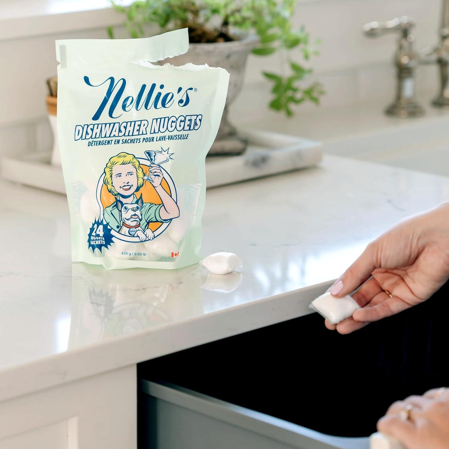 image:imageNellies Dishwasher Nuggets Dishwasher Detergent Pods PlantBased ResidueFree Septic Safe and PhosphateFree 24 Pack Made in Canada