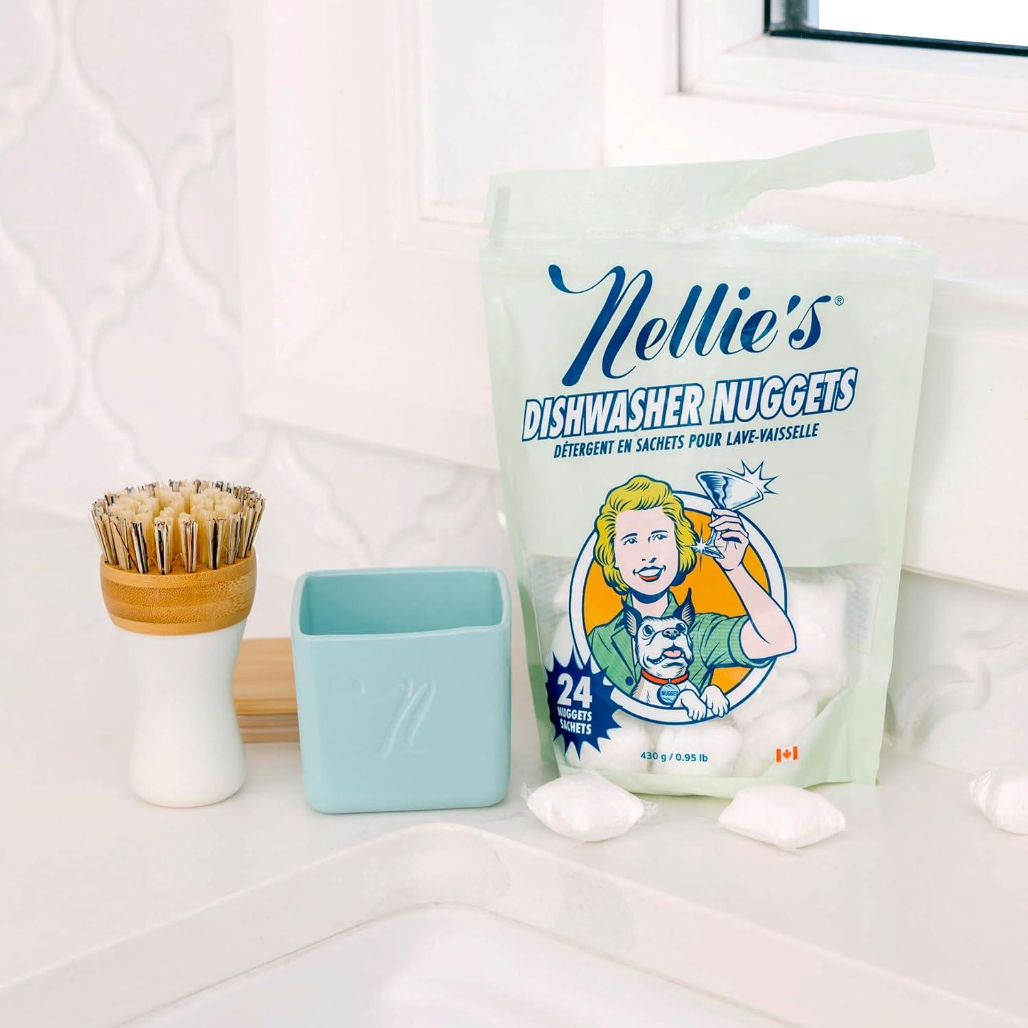 image:imageNellies Dishwasher Nuggets Dishwasher Detergent Pods PlantBased ResidueFree Septic Safe and PhosphateFree 24 Pack Made in Canada