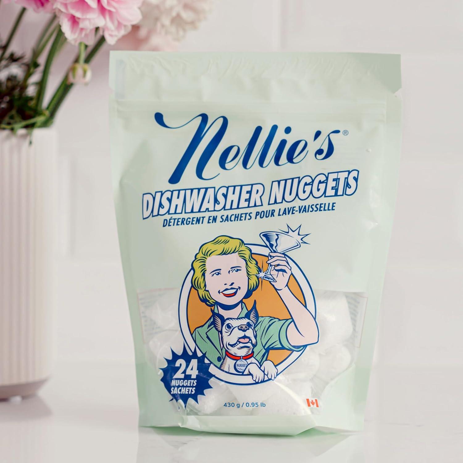image:imageNellies Dishwasher Nuggets Dishwasher Detergent Pods PlantBased ResidueFree Septic Safe and PhosphateFree 24 Pack Made in Canada