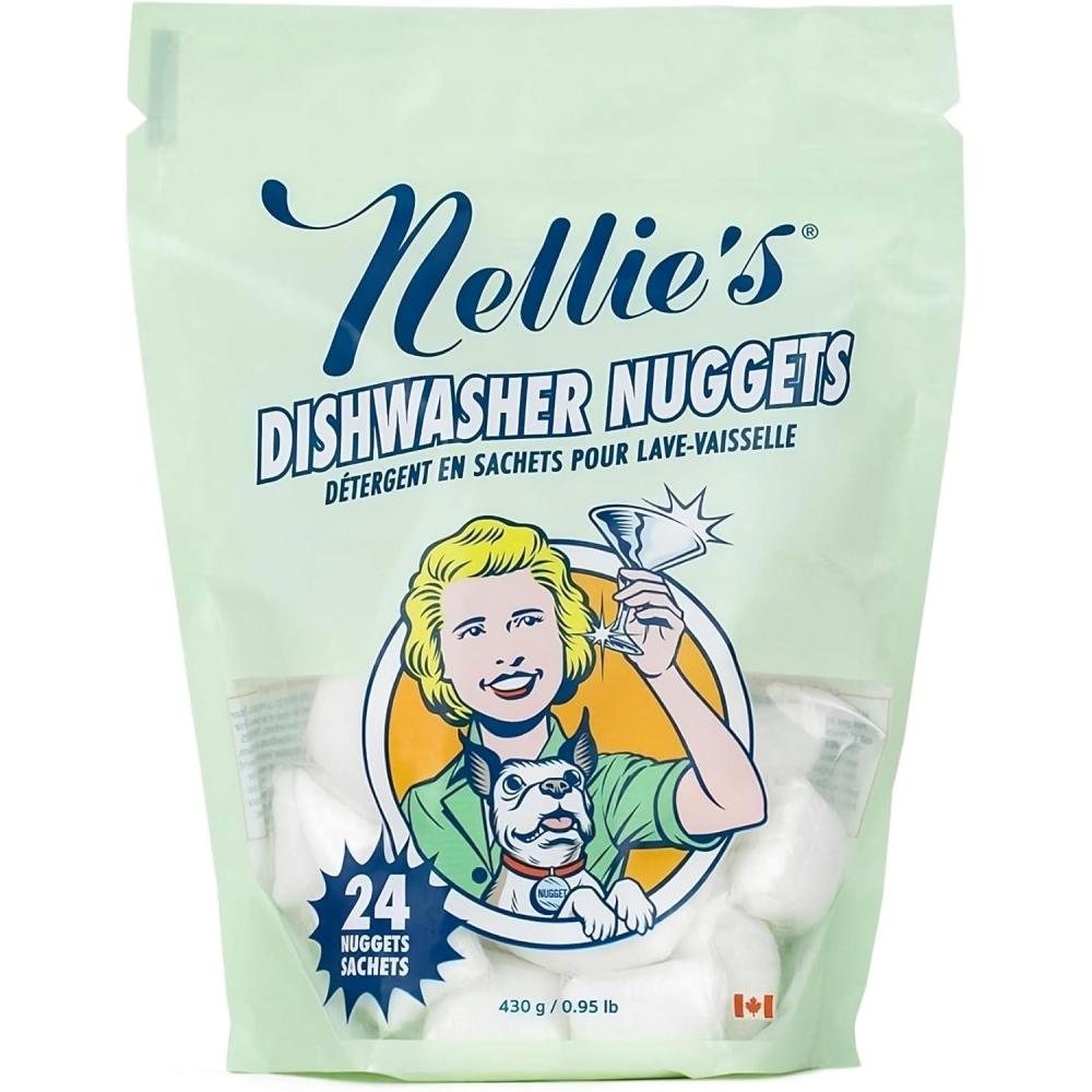 image:imageNellies Dishwasher Nuggets Dishwasher Detergent Pods PlantBased ResidueFree Septic Safe and PhosphateFree 24 Pack Made in Canada